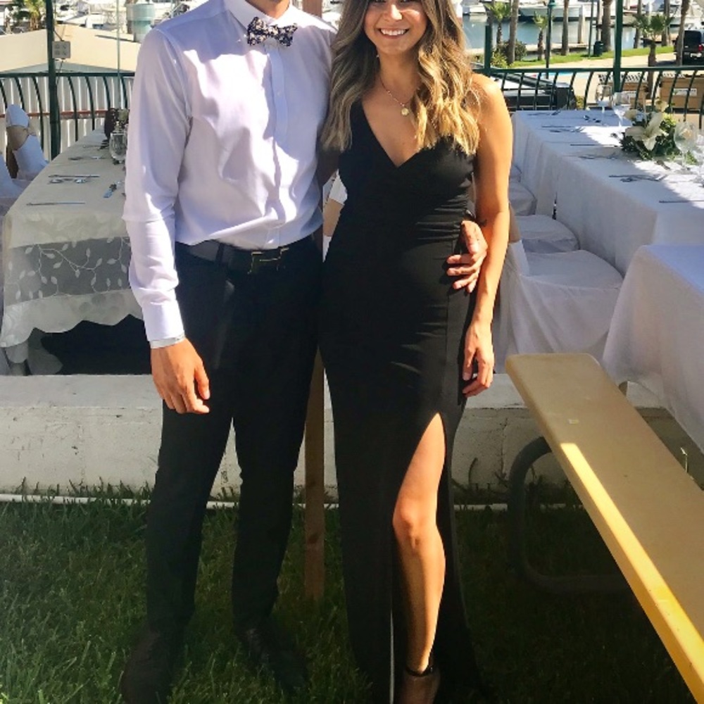 Forever 21. Black slit dress.